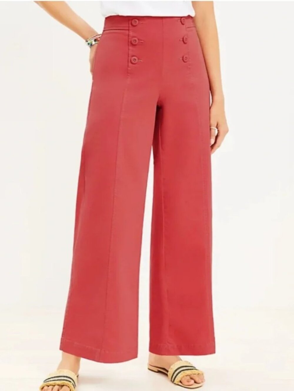 Loft Sailor Inspired High Rise Wide Leg Pants 6